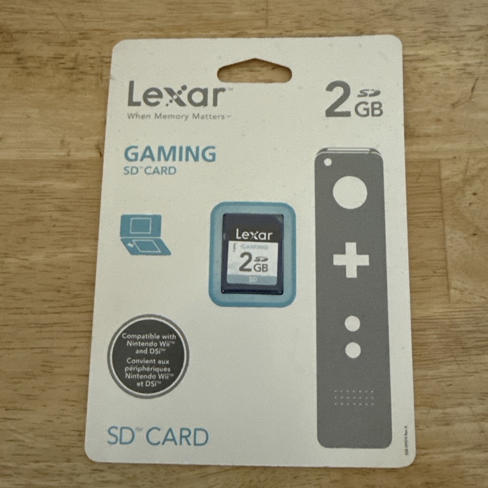 Lexar Gaming Sd Card 2gb brand new and sealed Compatable With Nintendo Wii DSi